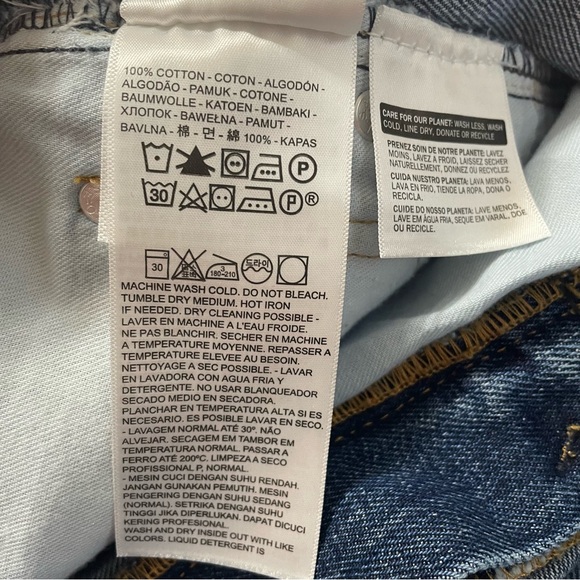 Levi's 505 Regular Straight Men's Size 40x30 Dark Wash Denim Blue Jeans - Picture 10 of 11